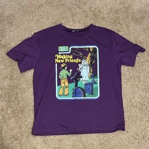 ROMWE “Making New Friends” T-Shirt Purple - M